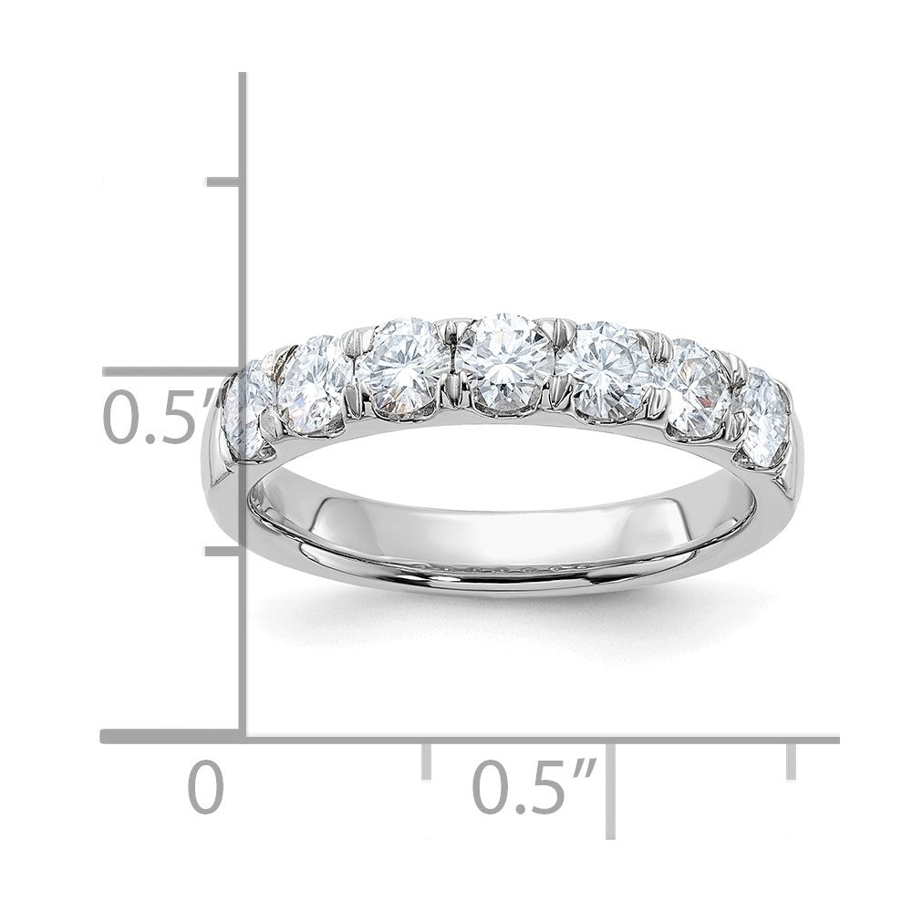 FJC Finejewelers 14 kt White Gold 1ct. 7 Stone D E F Pure Light Moissanite Band 3 mm