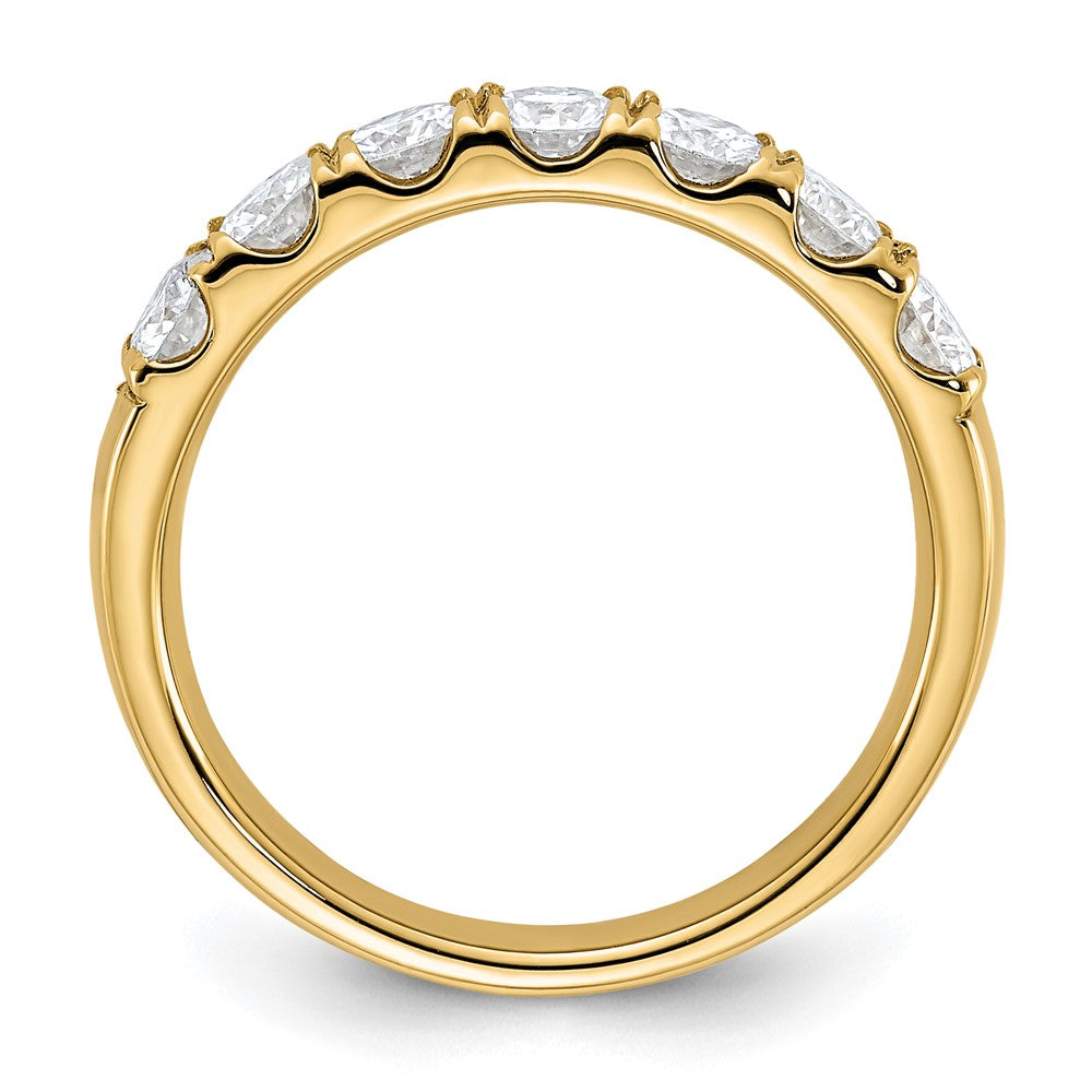FJC Finejewelers 14 kt Yellow Gold 1 ct 7 Stone D E F Pure Light Moissanite Band 3 mm