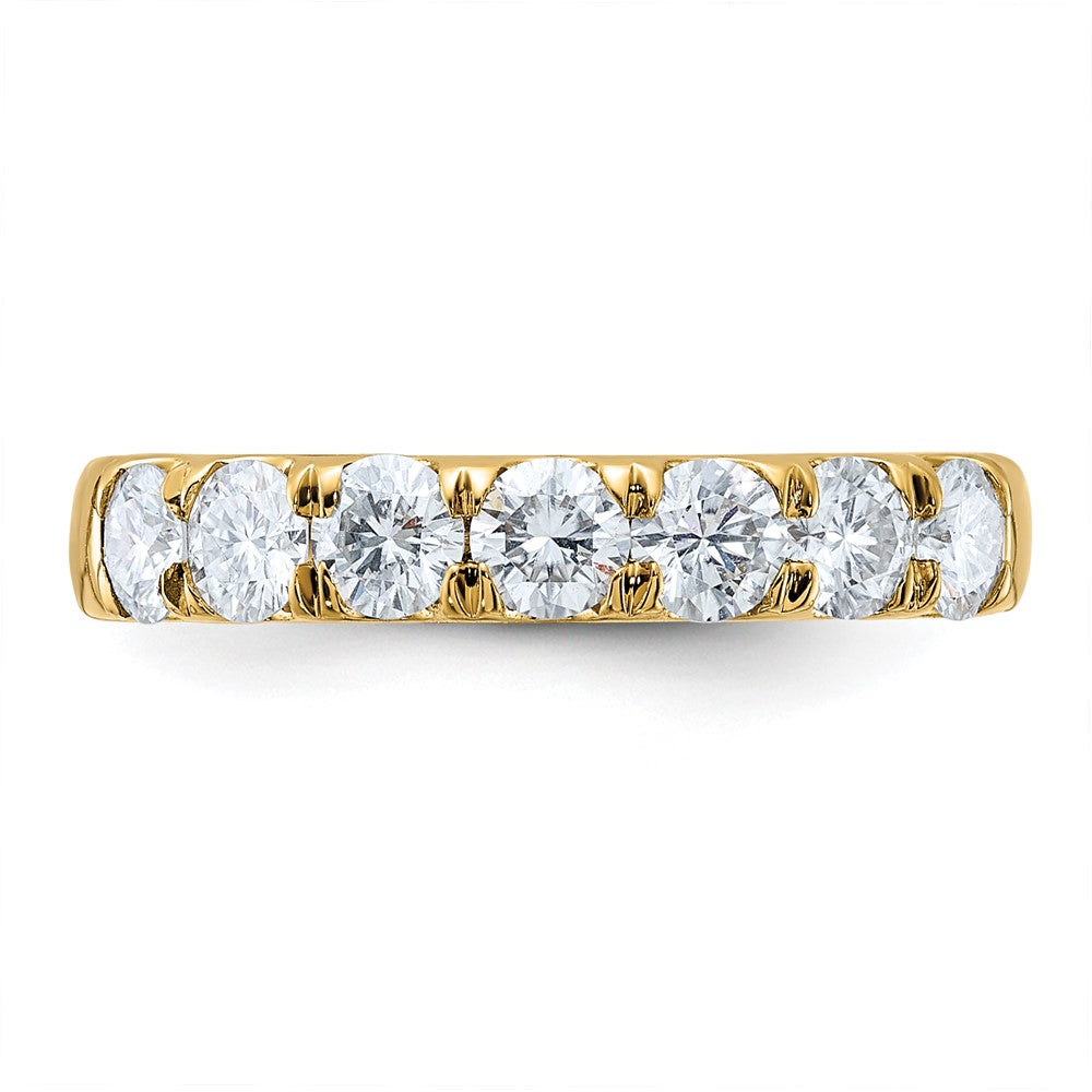 FJC Finejewelers 14 kt Yellow Gold 1 ct 7 Stone D E F Pure Light Moissanite Band 3 mm