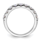 FJC Finejewelers 14 kt White Gold 1/2 ct 9 Stone G H I True Light Moissanite Band 2 mm