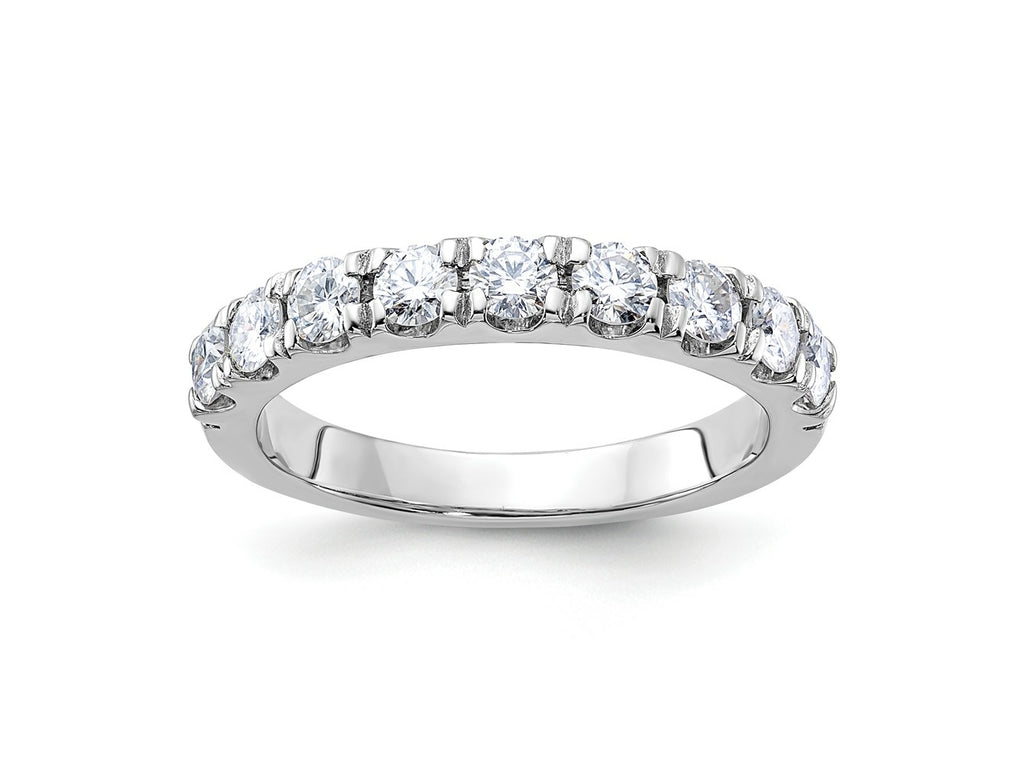 FJC Finejewelers 14 kt White Gold 1/2 ct 9 Stone G H I True Light Moissanite Band 2 mm