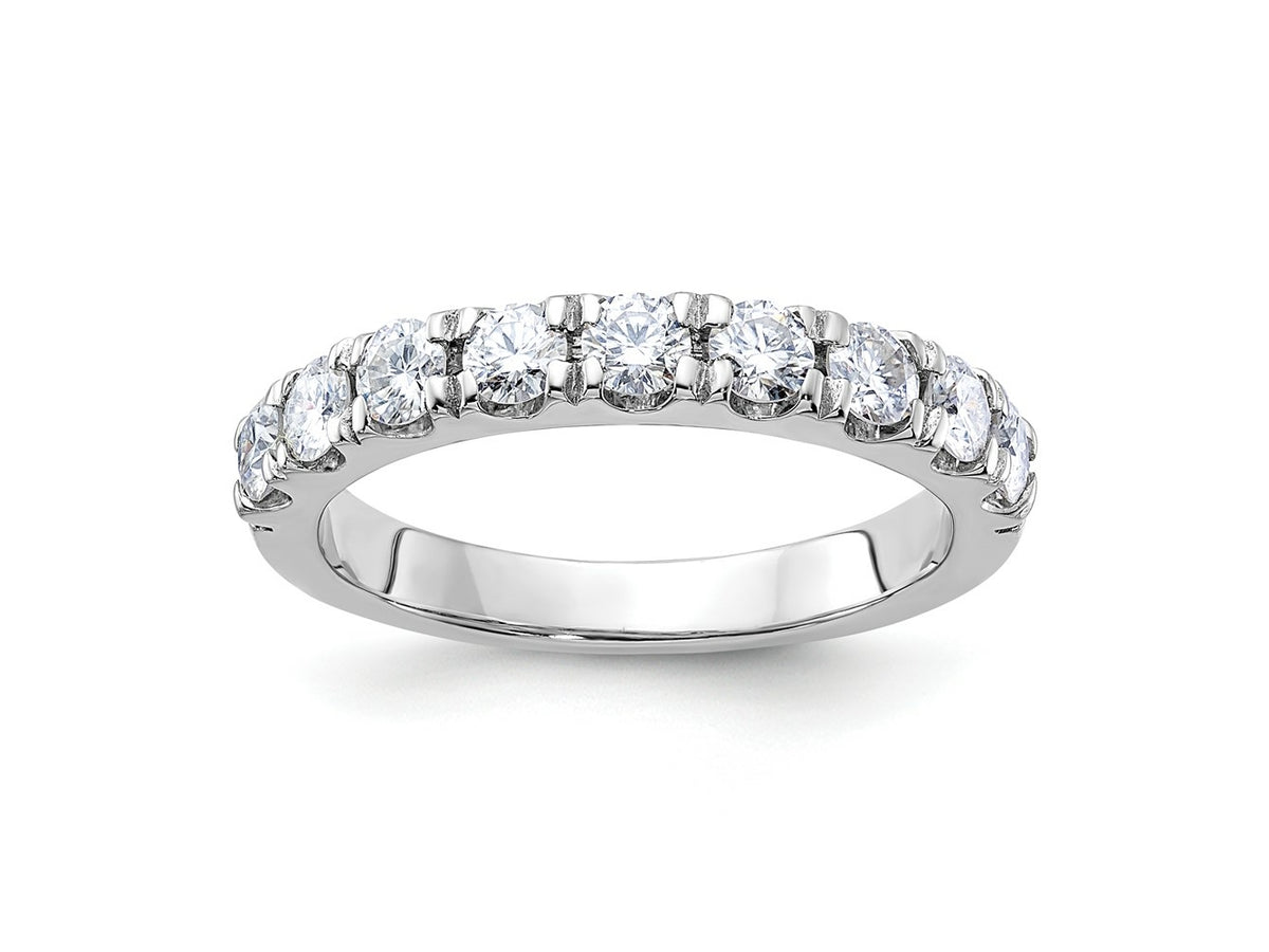 FJC Finejewelers 14 kt White Gold 1/2 ct 9 Stone G H I True Light Moissanite Band 2 mm