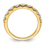 FJC Finejewelers 14 kt Yellow Gold 1/2 ct 9 Stone G H I True Light Moissanite Band 2 mm