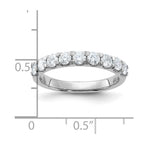 FJC Finejewelers 14 kt White Gold  9 Stone D E F Pure Light Moissanite Band 3 mm