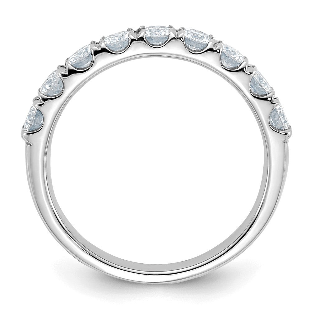 FJC Finejewelers 14 kt White Gold  9 Stone D E F Pure Light Moissanite Band 3 mm