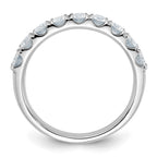 FJC Finejewelers 14 kt White Gold  9 Stone D E F Pure Light Moissanite Band 3 mm