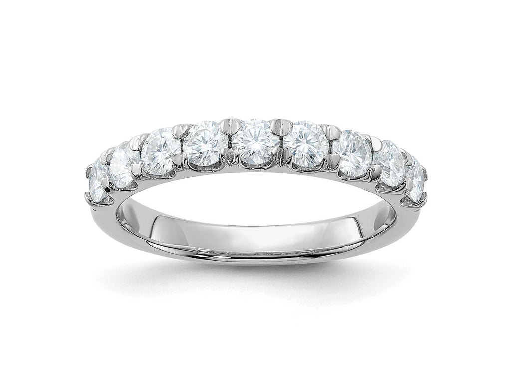 FJC Finejewelers 14 kt White Gold  9 Stone D E F Pure Light Moissanite Band 3 mm