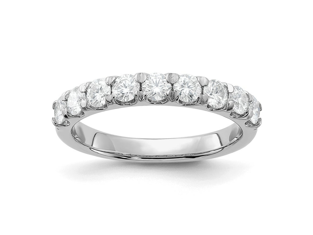 FJC Finejewelers 14 kt White Gold 1ct. 9 Stone G H I True Light Moissanite Band 3 mm