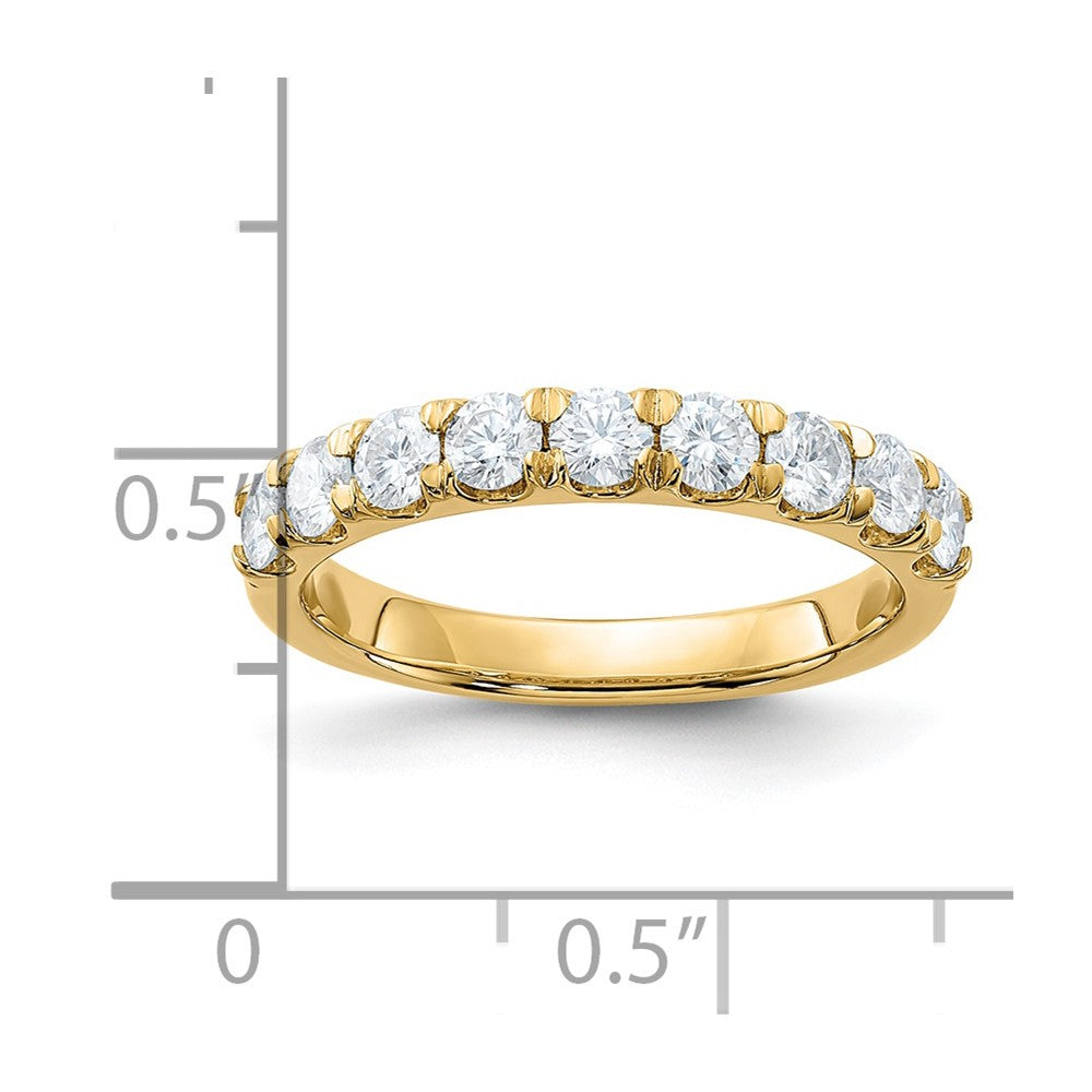 FJC Finejewelers 14 kt Yellow Gold 9 Stone D E F Pure Light Moissanite Band 3 mm
