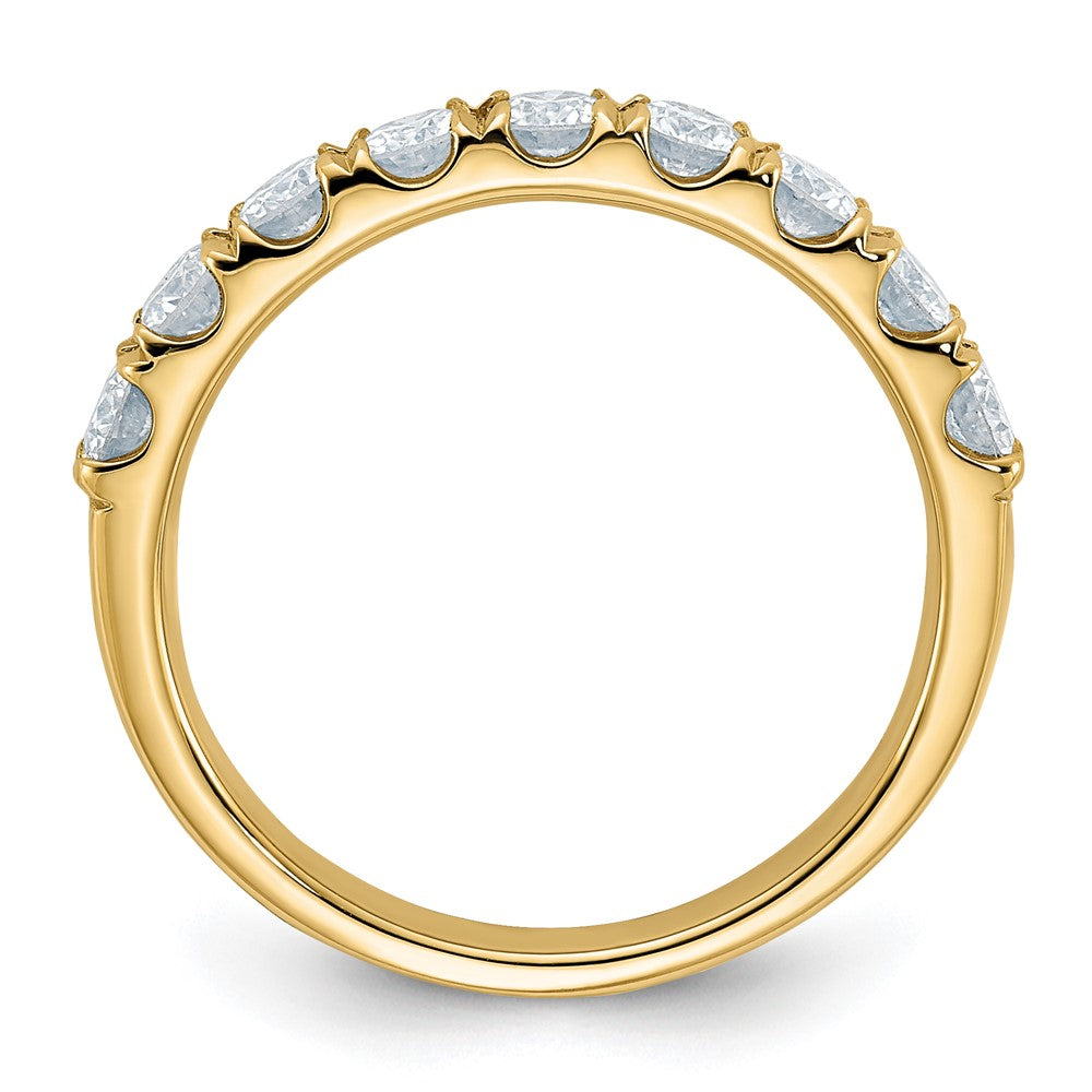 FJC Finejewelers 14 kt Yellow Gold 9 Stone D E F Pure Light Moissanite Band 3 mm