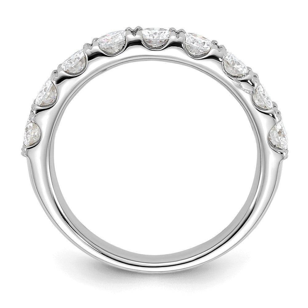 FJC Finejewelers 14 kt White Gold 1.25 ct 9 Stone D E F Pure Light Moissanite Band 3 mm