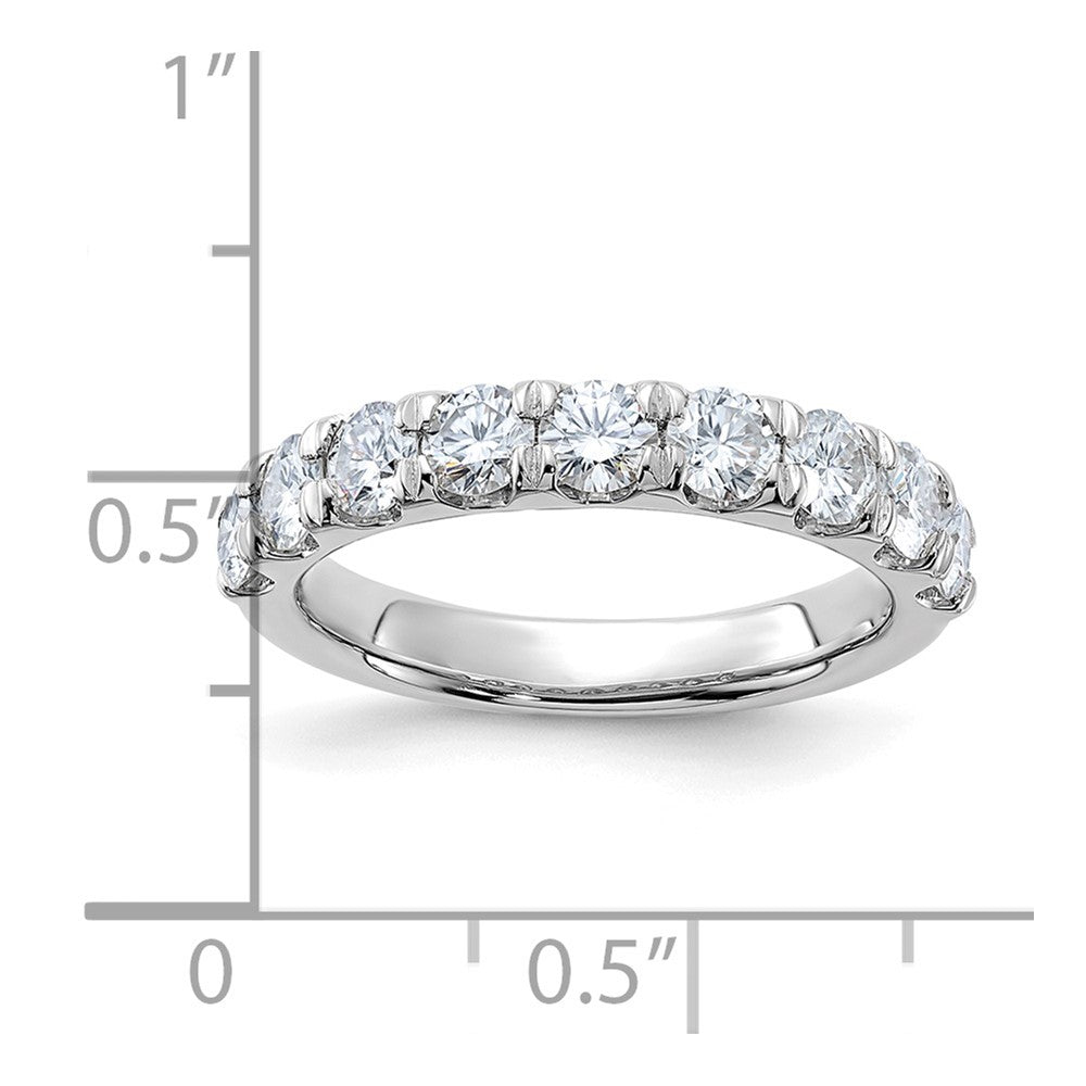 FJC Finejewelers 14 kt White Gold 1.25 ct 9 Stone D E F Pure Light Moissanite Band 3 mm