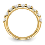 FJC Finejewelers 14 kt Yellow Gold 1.25 ct. 9 Stone D E F Pure Light Moissanite Band 3 mm