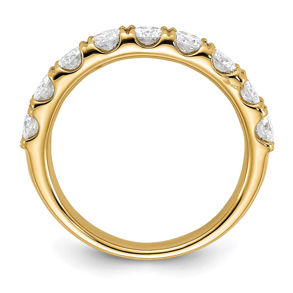 FJC Finejewelers 14 kt Yellow Gold 1.25 ct. 9 Stone D E F Pure Light Moissanite Band 3 mm