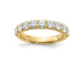 FJC Finejewelers 14 kt Yellow Gold 1.25 ct. 9 Stone D E F Pure Light Moissanite Band 3 mm