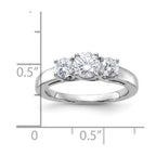 FJC Finejewelers 14 kt White Gold 1ct. 3 Stone G H I True Light Moissanite Engagement Ring 3 mm