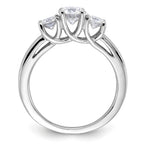 FJC Finejewelers 14 kt White Gold 1ct. 3 Stone G H I True Light Moissanite Engagement Ring 3 mm