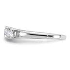 FJC Finejewelers 14 kt White Gold 1ct. 3 Stone G H I True Light Moissanite Engagement Ring 3 mm