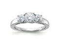 FJC Finejewelers 14 kt White Gold 1ct. 3 Stone G H I True Light Moissanite Engagement Ring 3 mm