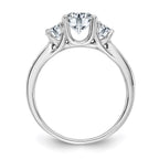 FJC Finejewelers 14 kt White Gold 1.50 ct. Three Stone with Sides D E F Pure Light Moissanite Engagement Ring