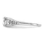 FJC Finejewelers 14 kt White Gold 1.50 ct. Three Stone with Sides D E F Pure Light Moissanite Engagement Ring