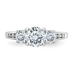 FJC Finejewelers 14 kt White Gold 1.50 ct. Three Stone with Sides D E F Pure Light Moissanite Engagement Ring