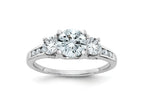 FJC Finejewelers 14 kt White Gold 1.50 ct. Three Stone with Sides D E F Pure Light Moissanite Engagement Ring