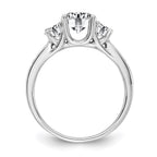 FJC Finejewelers 14 kt White Gold 1.50ct. Three Stone with Side G H I True Light Moissanite Engagement Ring
