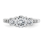 FJC Finejewelers 14 kt White Gold 1.50ct. Three Stone with Side G H I True Light Moissanite Engagement Ring