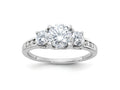 FJC Finejewelers 14 kt White Gold 1.50ct. Three Stone with Side G H I True Light Moissanite Engagement Ring