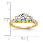 FJC Finejewelers 14 kt Yellow Gold 1.50 ct. Three Stone with Sides G H I True Light Moissanite Engagement Ring