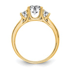 FJC Finejewelers 14 kt Yellow Gold 1.50 ct. Three Stone with Sides G H I True Light Moissanite Engagement Ring