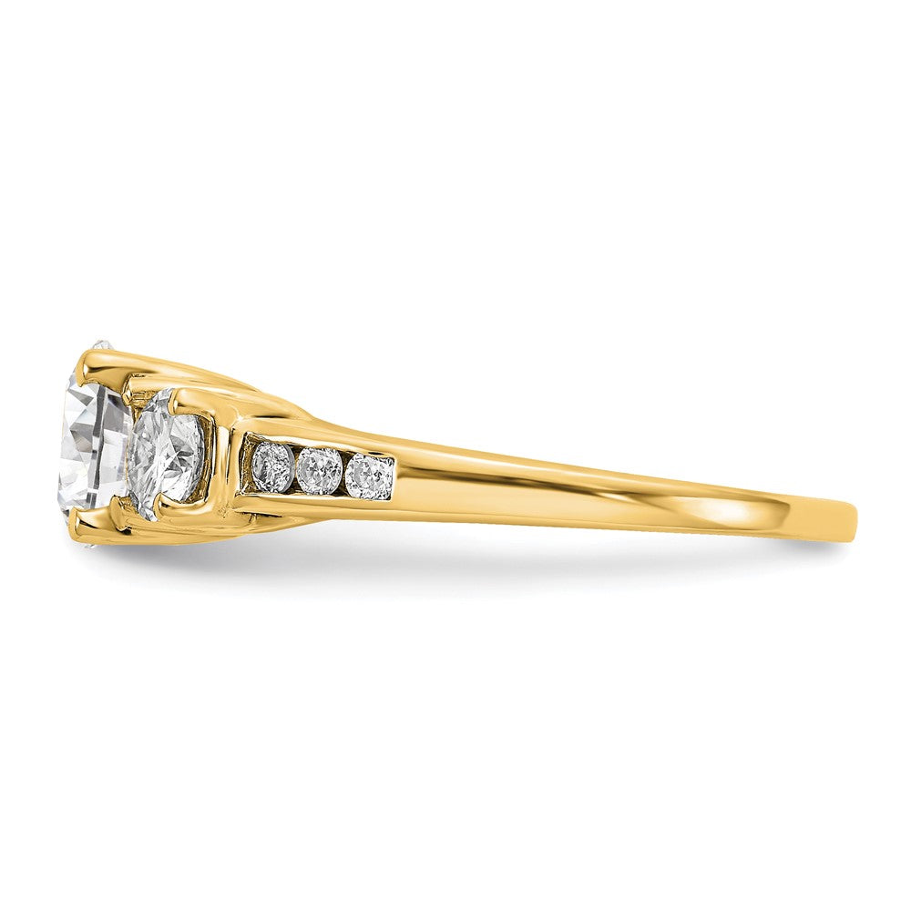 FJC Finejewelers 14 kt Yellow Gold 1.50 ct. Three Stone with Sides G H I True Light Moissanite Engagement Ring