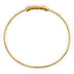 FJC Finejewelers 14 kt Yellow Gold and White Rhodium Bright Cut Hearts Slip On Bangle 7.5 Inches x 5.7 mm