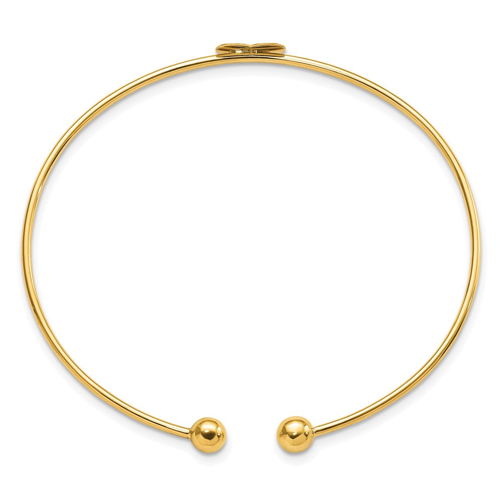 FJC Finejewelers 14 kt Yellow Gold Polished Heart Flexible Bangle 7 Inches x 8.05 mm