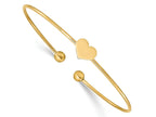 FJC Finejewelers 14 kt Yellow Gold Polished Heart Flexible Bangle 7 Inches x 8.05 mm