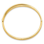 FJC Finejewelers 14 kt Yellow Gold Polished Bypass Hinged Bangle 7 Inches x 7.4 mm