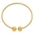 FJC Finejewelers 14 kt Yellow Gold Polished Flexible Bangle 6.5 Inches x 9.4 mm