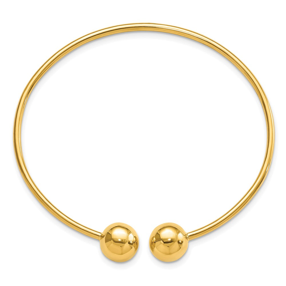 FJC Finejewelers 14 kt Yellow Gold Polished Flexible Bangle 6.5 Inches x 9.4 mm