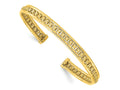 FJC Finejewelers 14 kt Yellow Gold Polished and Textured Cuff Bangle 7.25 Inches x 6.8 mm