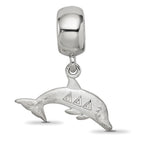 LogoArt 925 Sterling Silver Rhodium Plated Delta Delta Delta Dolphin on Bead