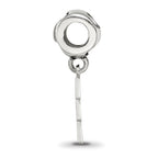 LogoArt 925 Sterling Silver Rhodium Plated  Delta Delta Delta Vertical Letters Heart Bead