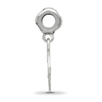 LogoArt 925 Sterling Silver Rhodium Plated Delta Gamma Anchor on Heart Bead