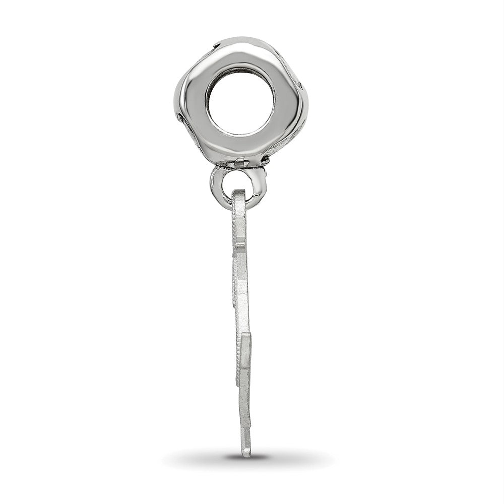 LogoArt 925 Sterling Silver Rhodium Plated Delta Gamma Anchor on Heart Bead