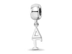 LogoArt 925 Sterling Silver Rhodium Plated Delta Gamma Vertical Letters on Bead