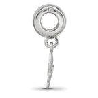 LogoArt 925 Sterling Silver Rhodium Plated Delta Zeta Turtle on Bead