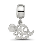 LogoArt 925 Sterling Silver Rhodium Plated Delta Zeta Turtle on Bead