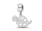 LogoArt 925 Sterling Silver Rhodium Plated Delta Zeta Turtle on Bead