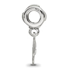 LogoArt 925 Sterling Silver Rhodium Plated Delta Zeta Turtle on Heart Bead