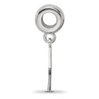 LogoArt 925 Sterling Silver Rhodium Plated Delta Zeta Vertical Letters Bead